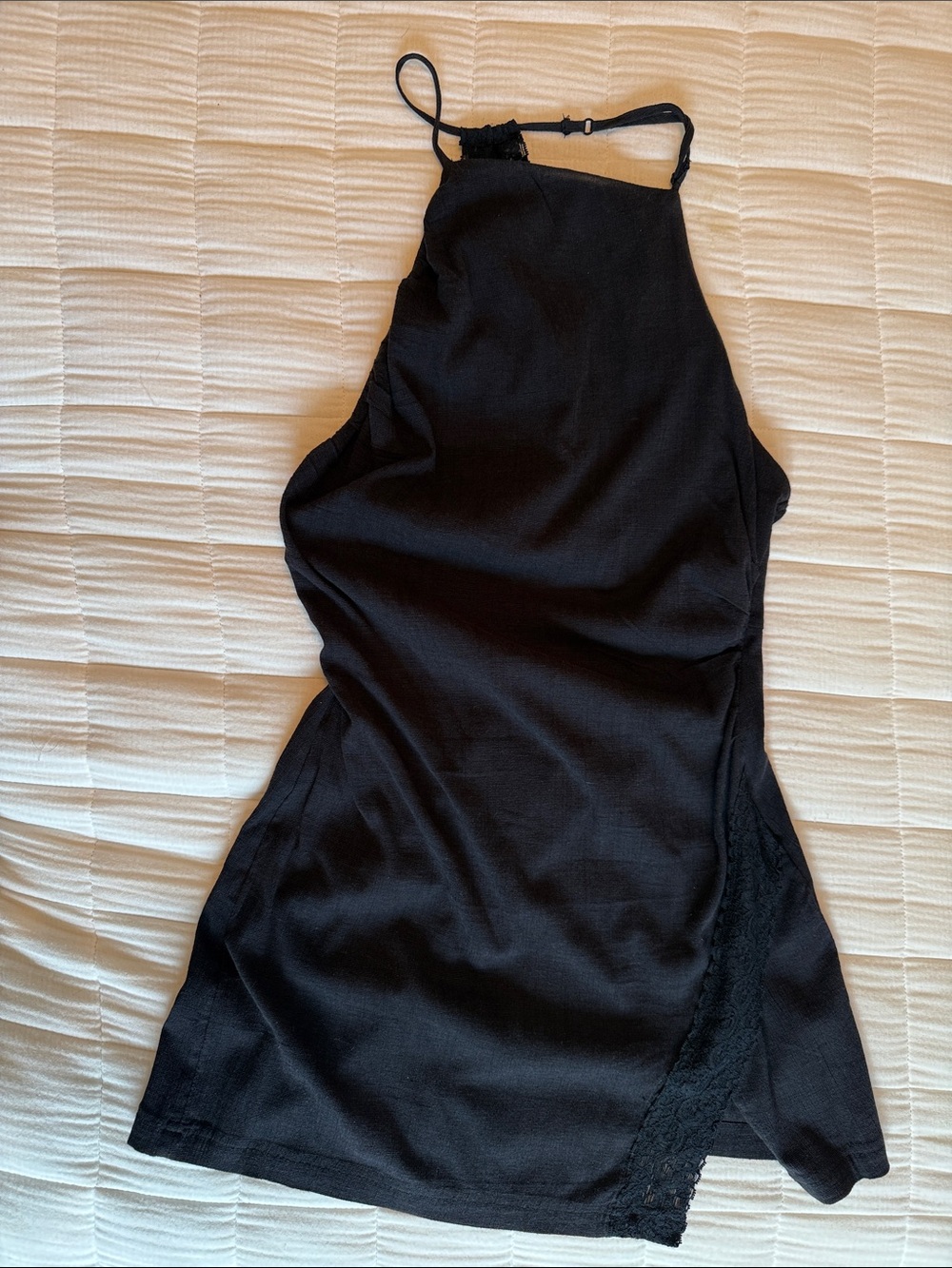 Free People Black High-Neck Slip Dress